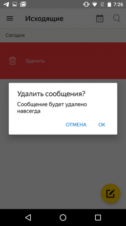 Så här avbryter du skicka ett brev i Yandex.mail: klicka på "Cart"