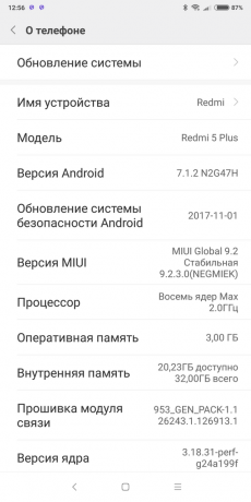 Xiaomi redmi 5 Plus: System Version