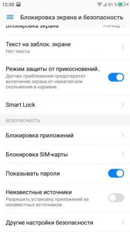 låsa skärmen på Android. Smart Lock
