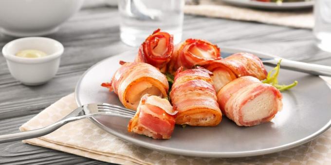 Söta kycklingbröst inslagna i bacon