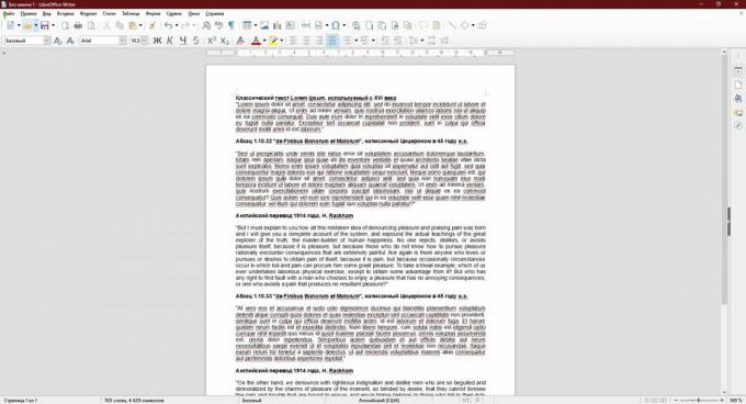 Räkna antalet tecken i texten: LibreOffice Writer