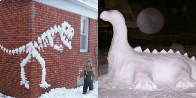 Dinosaur från snö