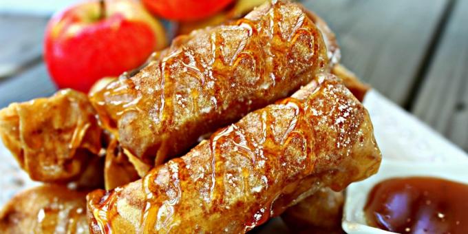 Recept med äpplen: Toast rullar med äppelfyllning