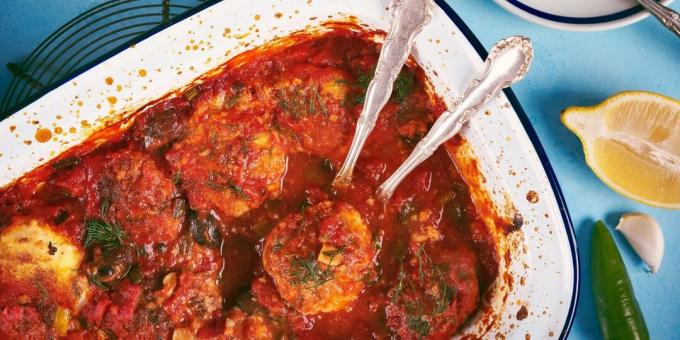 Fiskbullar i tomatsås med grönsaker