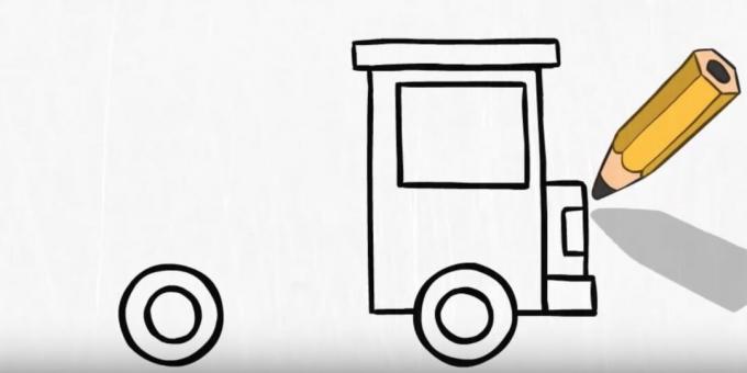 Hur man ritar en brandbil: utforma fronten 