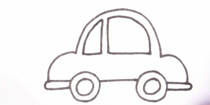 Hur man ritar en bil: rita ett litet fönster