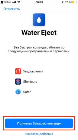 Om vatten tränger in i iPhone: knappen "Get kommandotolken"