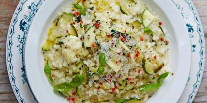 Recept på risotto med zucchini