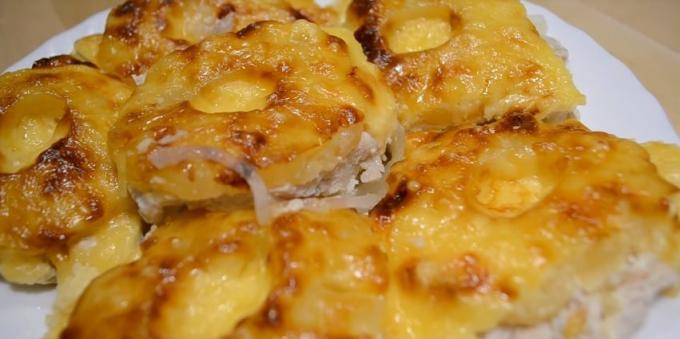 Kyckling i ugnen: kycklingbröst med ananas och ost