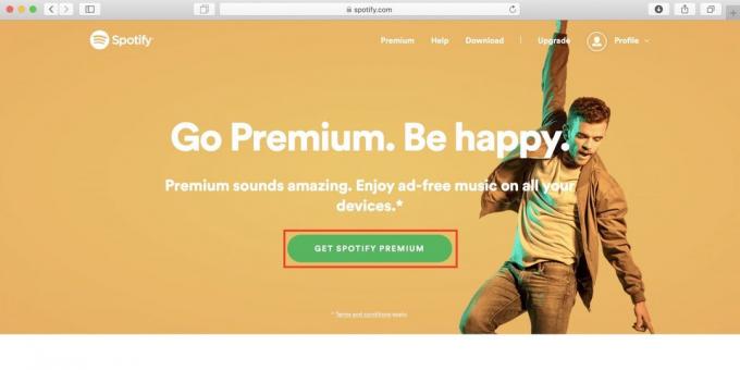 Hur man använder Spotify i Ryssland Klicka på Hämta Spotify Premium