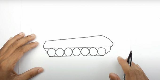 Hur man ritar en tank: lägg till en larv