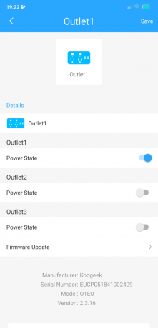 Smart grenuttag Koogeek O1EU: smartphone management