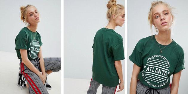 Dammode T-shirt från europeiska butiker: T-tröja Daisy Street Grön
