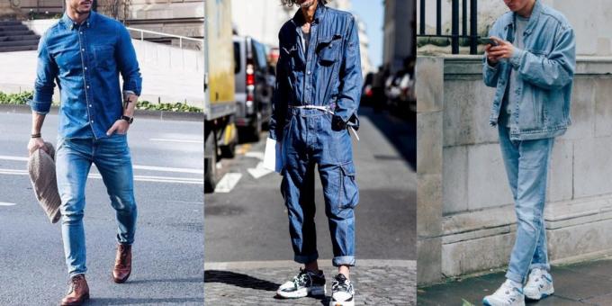 Mode för män: kostymer jeans