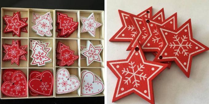 Christmas leksaker med AliExpress: hjärtan och julgranar