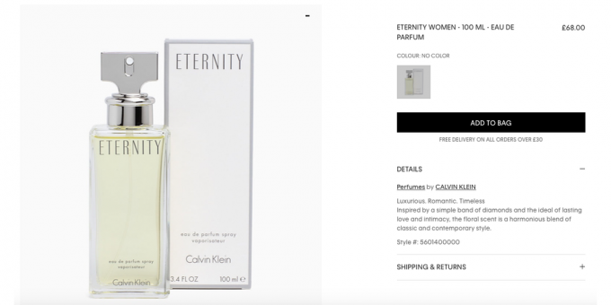 Mainbox: parfymer Calvin Klein Eternity