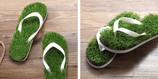 Flip-flops med effekten av gräsmattan