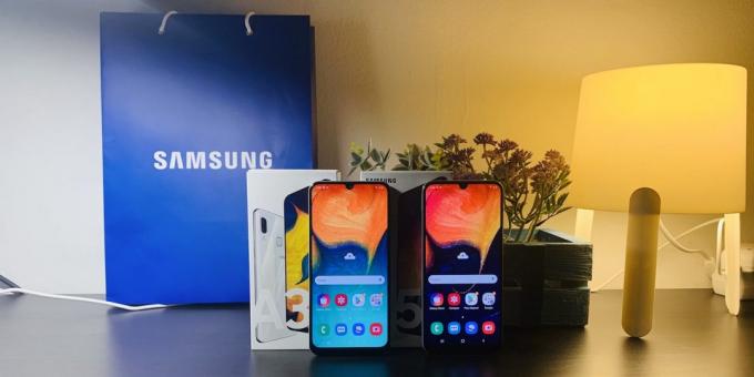 Samsung Galaxy A30 och Samsung Galaxy A50: utseende