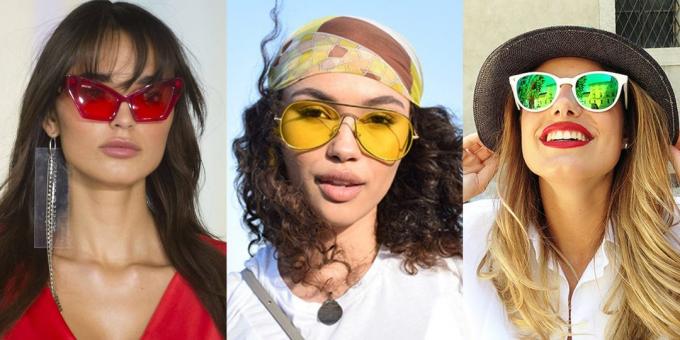 Kvinnors solglasögon med färgade plastlinser