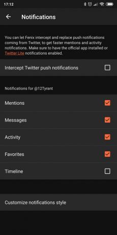 Ansökningar om tillgång till Twitter-konto på Android: Fenix ​​2