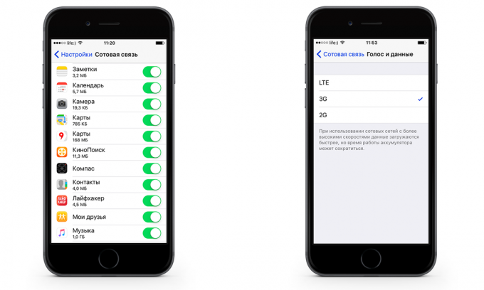 Hur man sparar på mobil datatrafik iPhone med iOS 9. lås ansökan