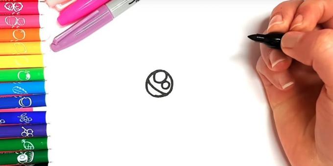 Hur man ritar anime katt: På toppen, rita två olika cirklar