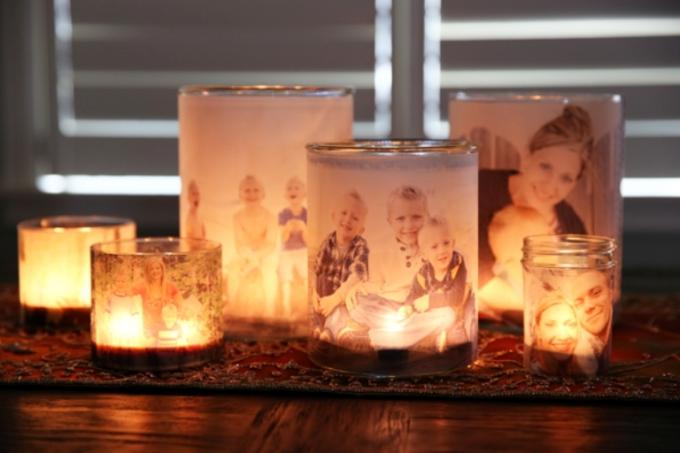 Hur man gör en nyårsgåva med sina egna händer: Ljusstakar med familjefoton