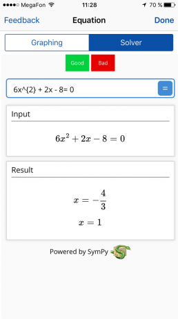 Mathpix: lösningen av ekvationen