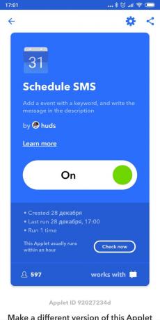 Planering SMS till Android: IFTTT