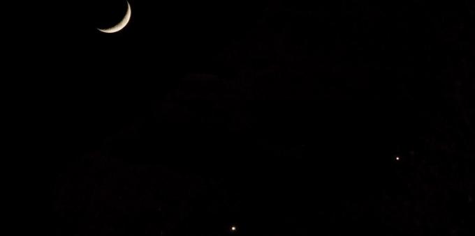 Starry sky: Jupiter, månen och Venus