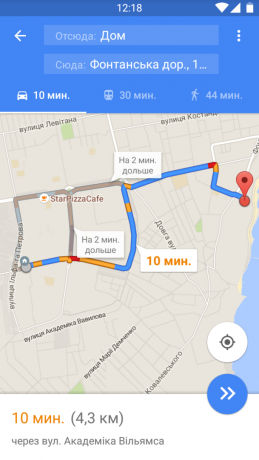 Google Maps navigera auto