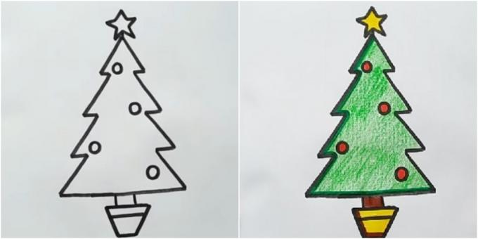 Hur man ritar ett vinkel träd med en penna eller filtpenna