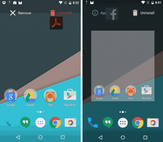 Android M avinstallera appen