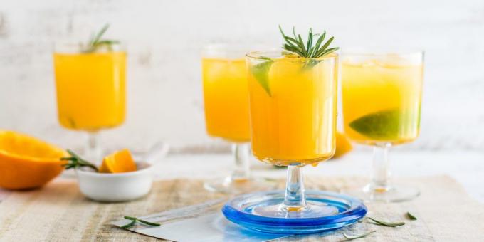 Recept juice. apelsin lemonad