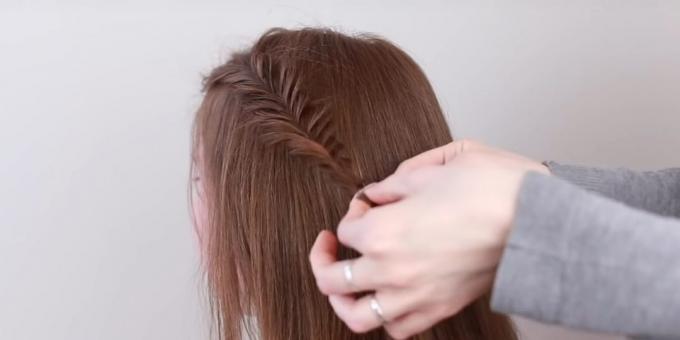 Frisyrer för långt hår: sido fläta fishtail