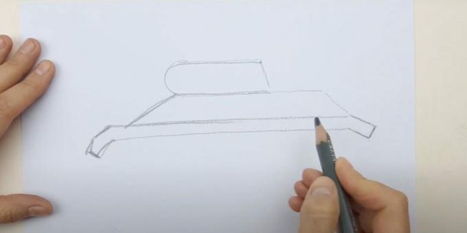 Hur man ritar en tank: skissera toppen 