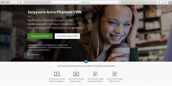 Bästa gratis VPN för PC, Android och iPhone - Avira Phantom VPN