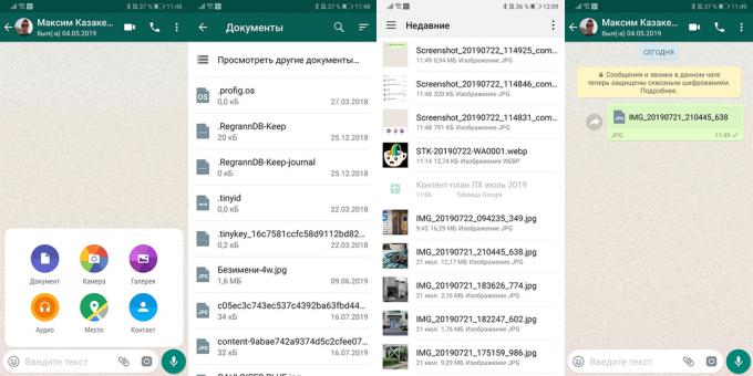 Hur man skickar ett foto i full storlek i WhatsApp för Android
