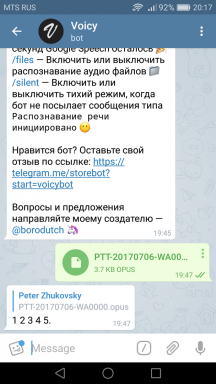 Telegram-bot Voicy omvandlar röst till text