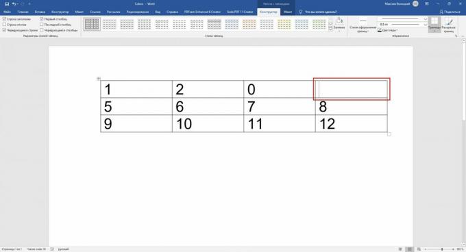 Så här infogar du en formel i en Word-tabell: placera markören