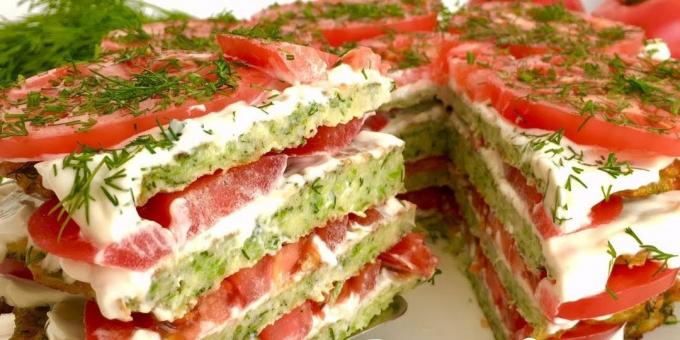 Recept: tårta zucchini med tomater