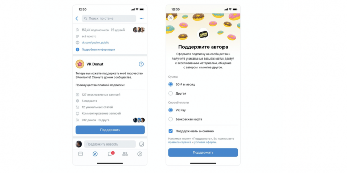 "VKontakte" introducerar dizlayki kommentarer och betalda prenumerationer på författare