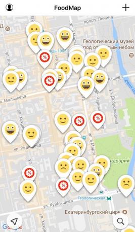 FoodMap: sökmöjligheter på kartan