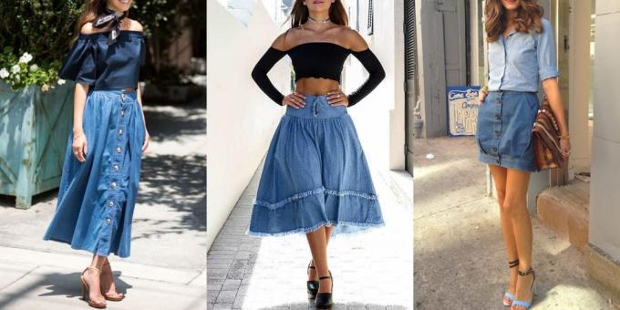 Fashionabla denim kjol 2019