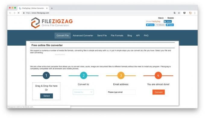 Online-omvandlare: FileZigZag