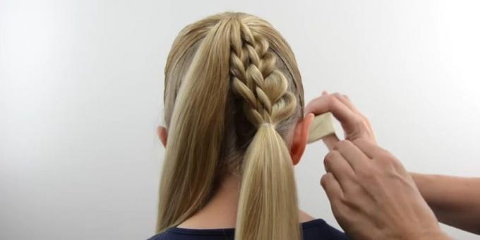 Nya frisyrer för flickor: Anslut flätor med håret