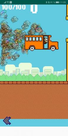 Buss från Fortnite i kampen royal för Flappy Bird