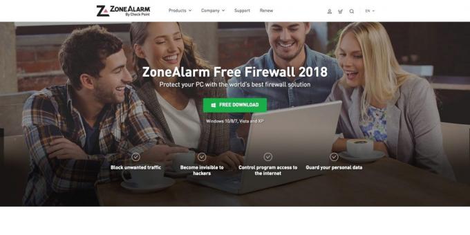 Brandväggar. Zonealarm Free Firewall 2018
