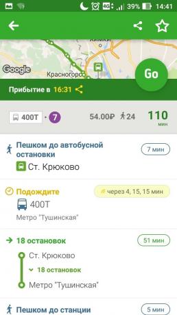 Citymapper, applikationer transport