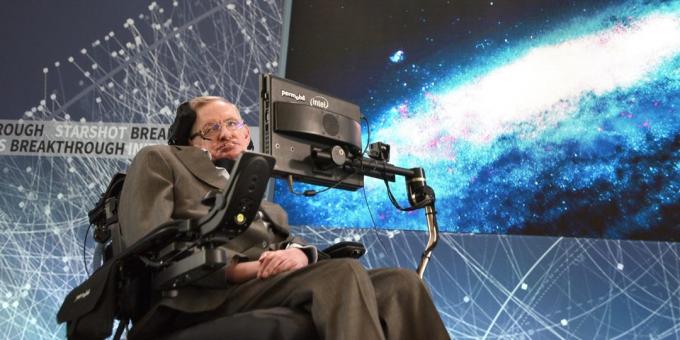 Professor Stephen Hawking, författare till boken "A Brief History of Time"
